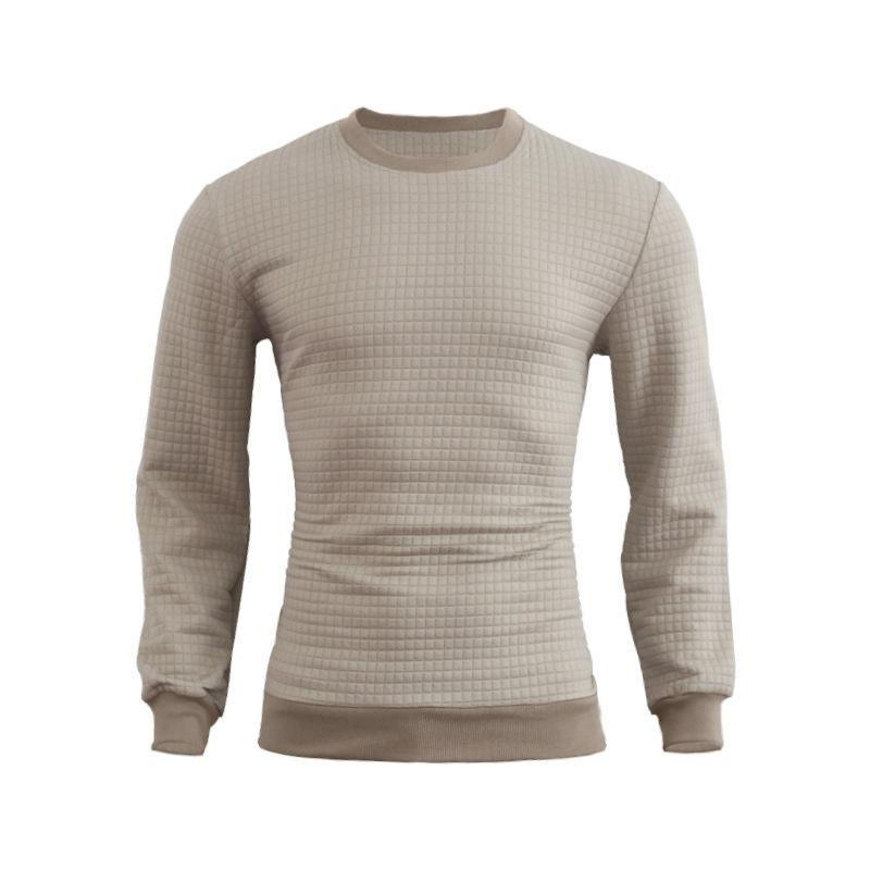 Men's Casual Crew Neck Waffle Sweater