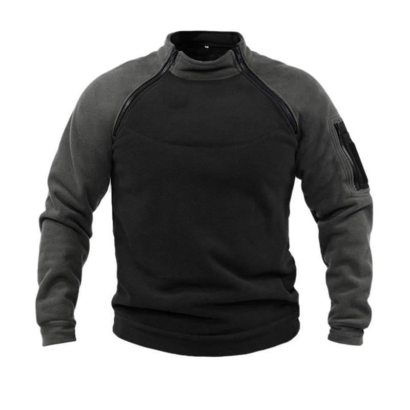 Men's Loose Double Sleeve Stand Collar Warm Breathable Sweatshirt