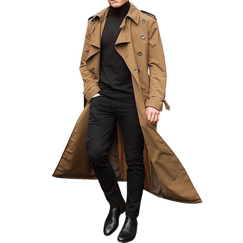 Men's Casual Mid-Length Casual Trench Coat