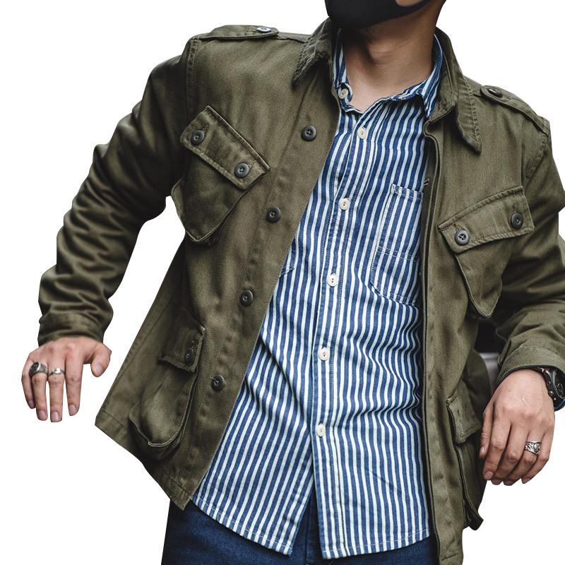 Men's Vintage Multi Pocket Biker Cargo Jacket