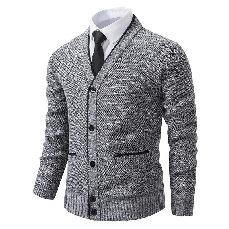 Men's V-neck Casual Knitted Jacket