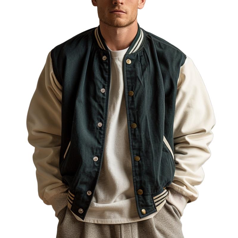 Men's Casual Vintage Baseball Jacket