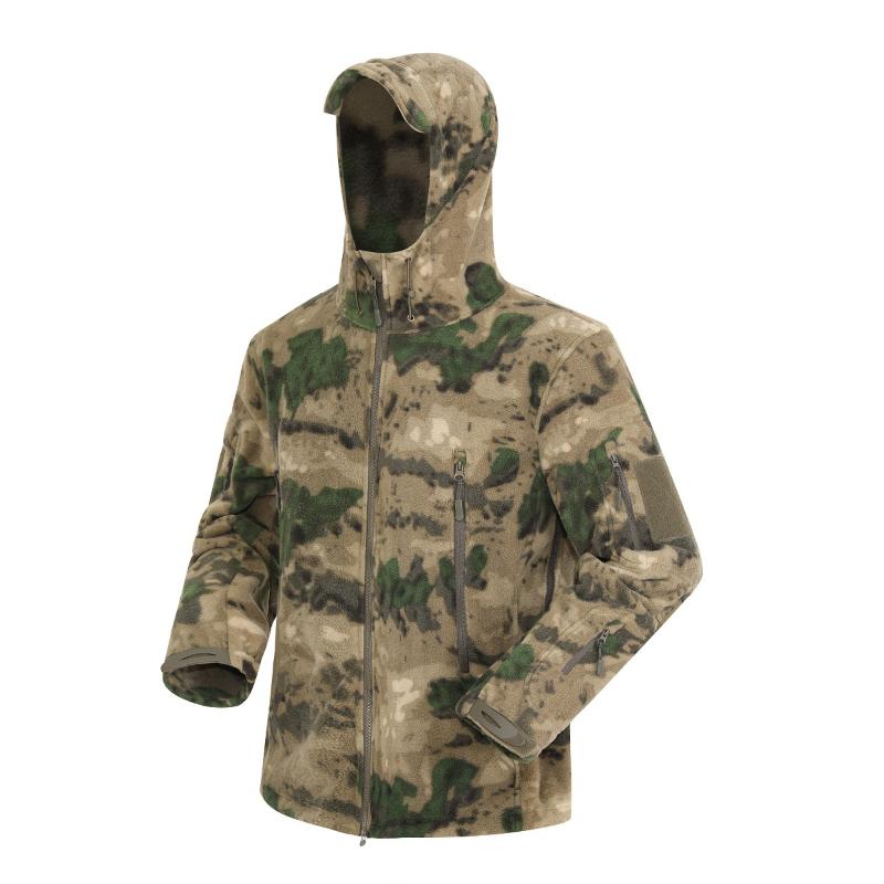 Men's Hooded Outdoor Warm Camouflage Fleece Jacket