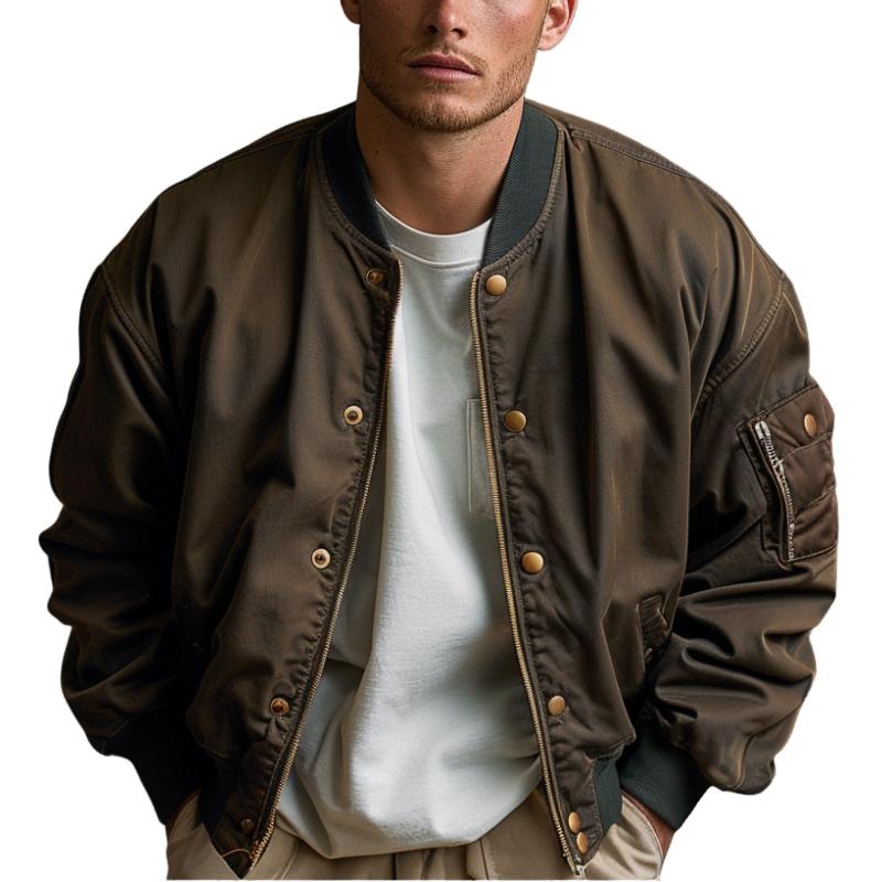 Men's Retro Loose Casual Baseball Jacket