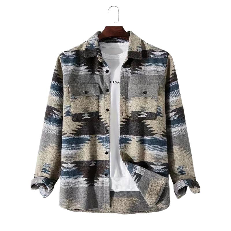 Men's Vintage Ethnic Printed Woolen Jackets